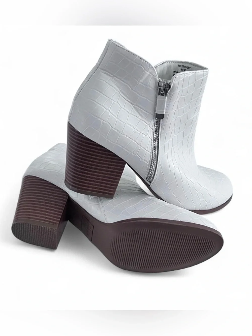 Style & Co. Womens Masrinaa Faux Leather Almond Toe Ankle Boots 10
